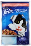 FELIX  Феликс для взрослых кошек аппетитные кусочки в желе Лосось с цуккини 85 гр