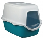 Биотуалет для кошек Vico с крышкой аквамарин/белый Trixie 40275