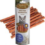 Деревенские лакомства Мясные колбаски из утки для кошек 100 грамм