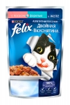 FELIX  Феликс Двойная вкуснятина для взрослых кошек аппетитные кусочки в желе Лосось и форель 85 гр