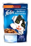 FELIX  Феликс Двойная вкуснятина для взрослых кошек аппетитные кусочки в желе Индейка и печень 85 гр