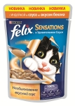 FELIX SENSATIONS  Феликс Сенсейшнс для взрослых кошек Индейка в соусе со вкусом бекона 85 гр