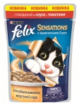FELIX SENSATIONS  Феликс Сенсейшнс для взрослых кошек Говядина в соусе с томатами 85 гр