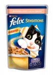 FELIX SENSATIONS  Феликс Сенсейшнс для взрослых кошек Лосось в желе со вкусом трески 85 гр