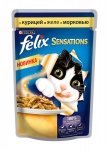 FELIX SENSATIONS  Феликс Сенсейшнс для взрослых кошек Курица в желе с морковью 85 гр