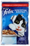 FELIX  Феликс для взрослых кошек аппетитные кусочки в желе Говядина с морковью 85 гр
