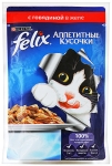 FELIX  Феликс для взрослых кошек аппетитные кусочки в желе Говядина 85 гр